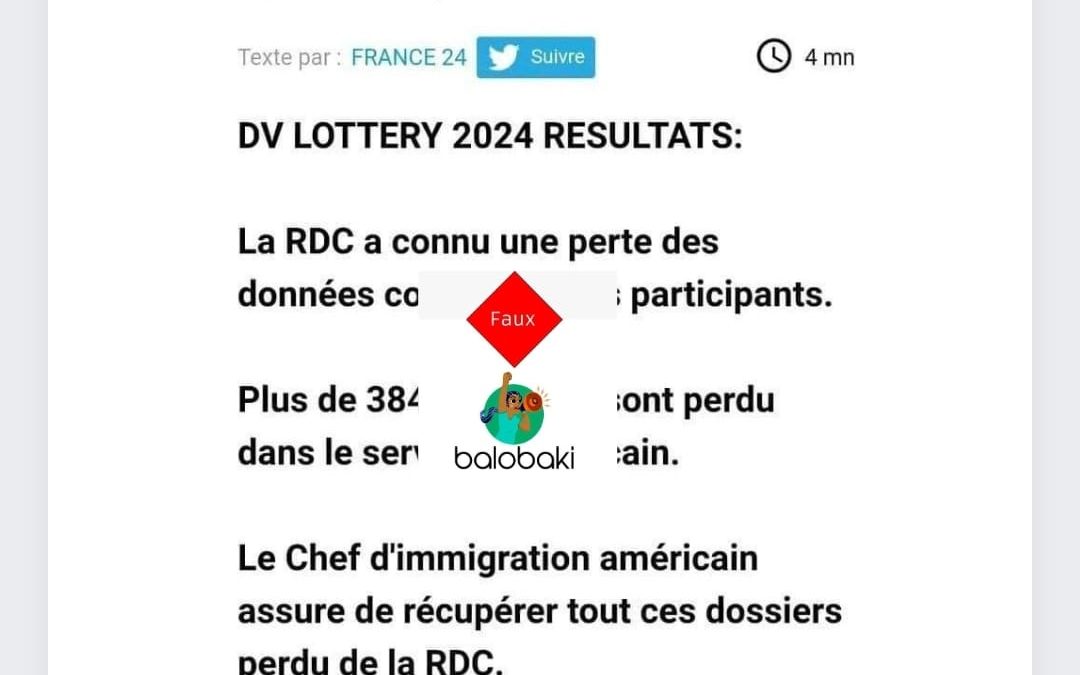 Attention aux propos attribués à l’ambassade des Etats-Unis sur les résultats de DV loterie en RDC