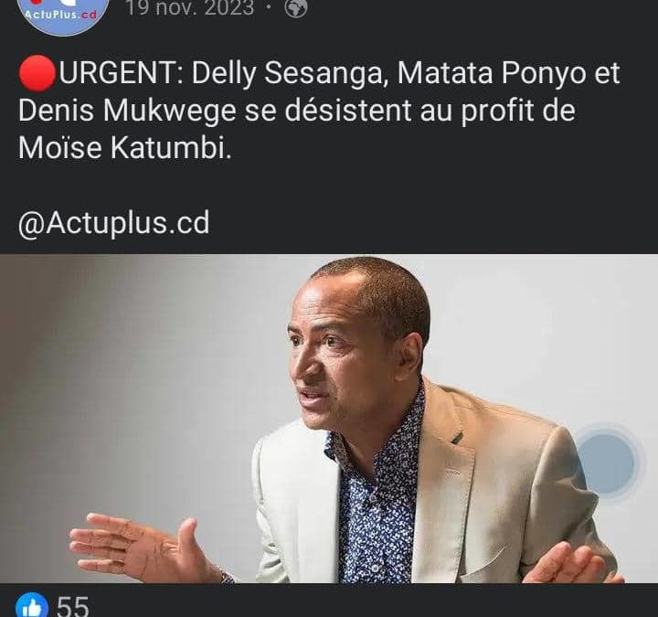 Mukwege et Sesanga n’ont pas encore retiré leurs candidatures au profit de Katumbi