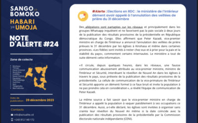 Elections en RDC : le ministère de l’Intérieur dément avoir appelé à l’annulation des veillées de prière du 31 décembre