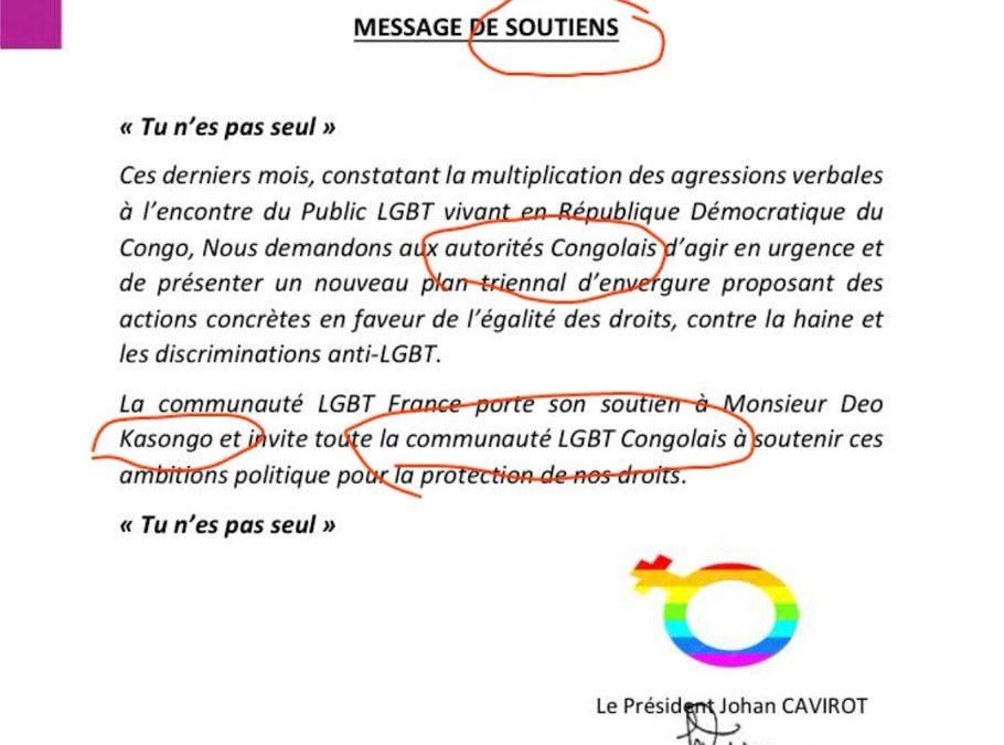 Le communiqué de presse attribué à la fédération LGBT pour soutenir un candidat gouverneur en RDC est fabriqué