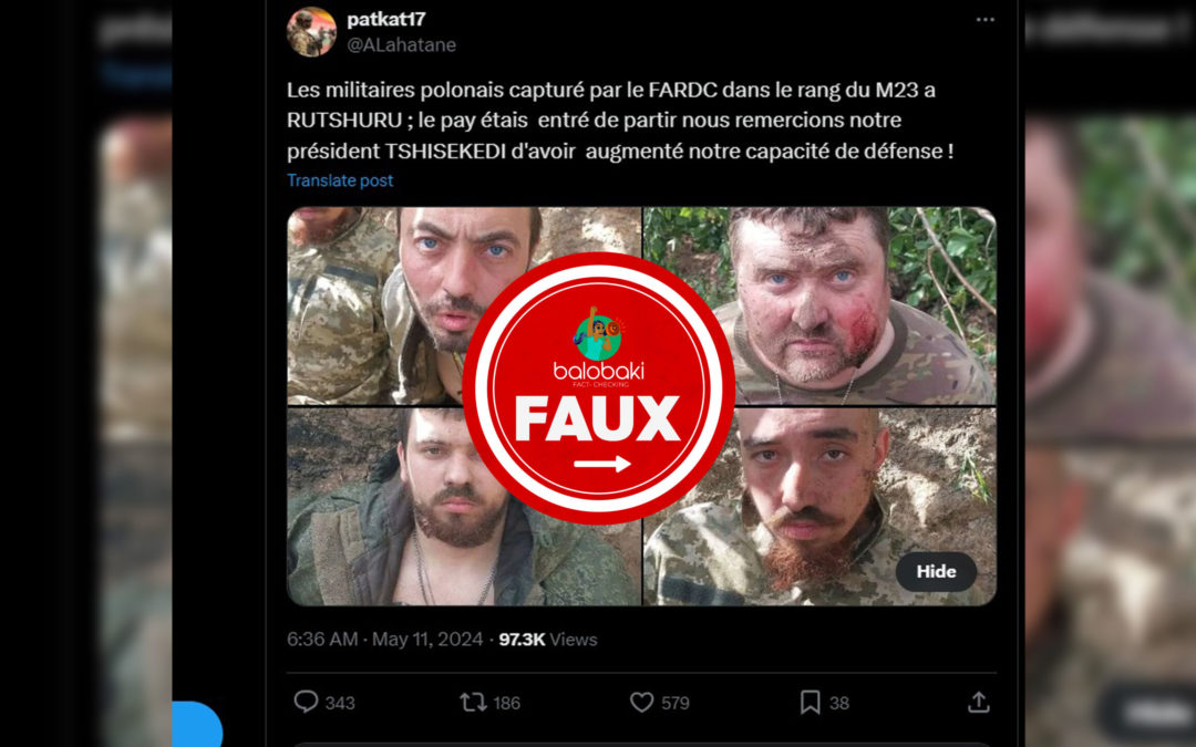 Ces personnes en tenue militaire n’ont pas été capturées en RDC par l’armée congolaise
