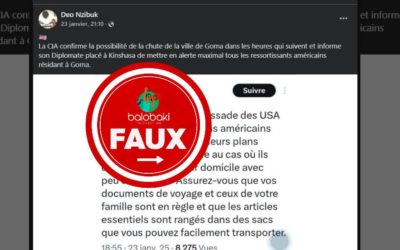 Il n’y a pas de preuve que les services de renseignement américains ont confirmé la prise de la ville de Goma
