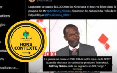 « La guerre se passe à 2 000 km de Kinshasa et tout va bien dans le pays », ces propos du directeur de cabinet de Tshisekedi  ne sont pas récents