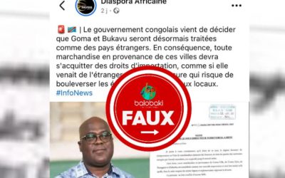 La DGDA dément les allégations selon lesquelles les marchandises de Goma et Bukavu seraient considérées comme des produits étrangers 