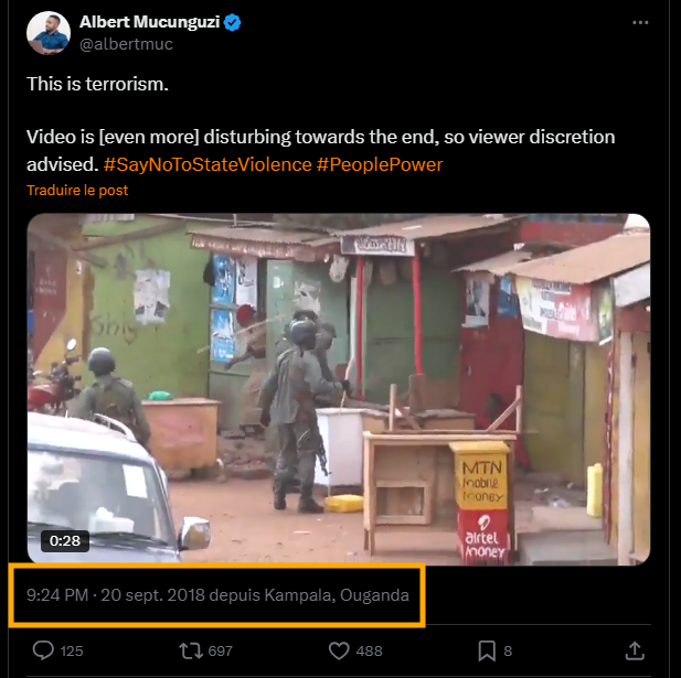 Capture d’écran de l’origine de la vidéo que nous vérifions. Prise par Balobaki check le 28 mars 2025. ©️X
