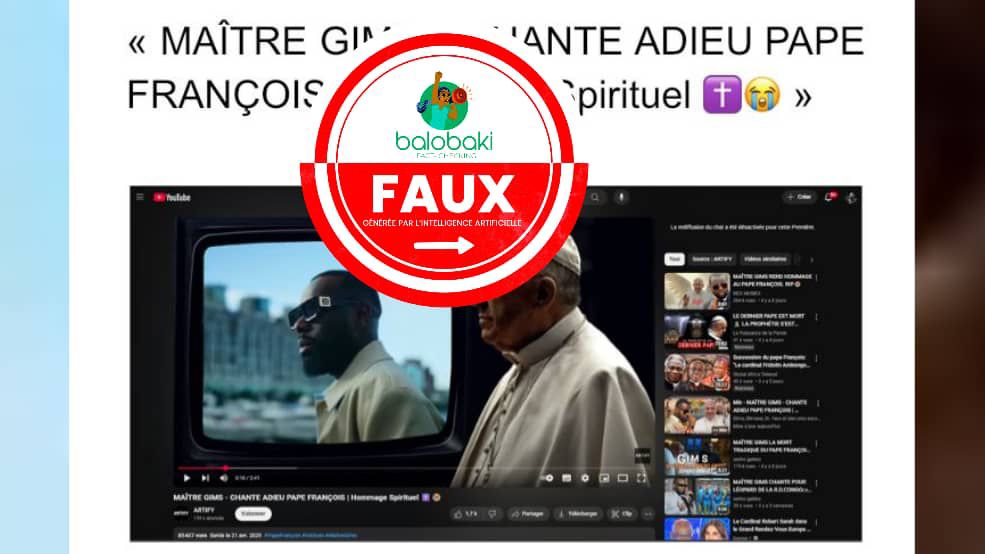 L’hommage de Gims au défunt pape François, est l’œuvre d’une intelligence artificielle 