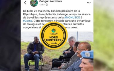 Cette photo ne montre pas Joseph Kabila à Goma en 2025 avec la MONUSCO, mais plutôt en 2013