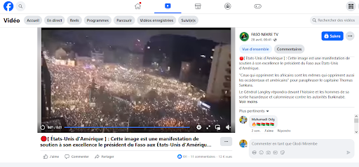 Capture d’écran prise par BalobakiCheck sur © Facebook le 17 mai 2025 à 10h16’ de Kinshasa