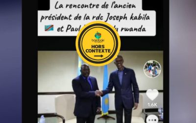 La vidéo de la rencontre entre l’ancien président de la RDC, Joseph Kabila et Paul Kagame du Rwanda ne date pas de 2025, mais plutôt de 2016 