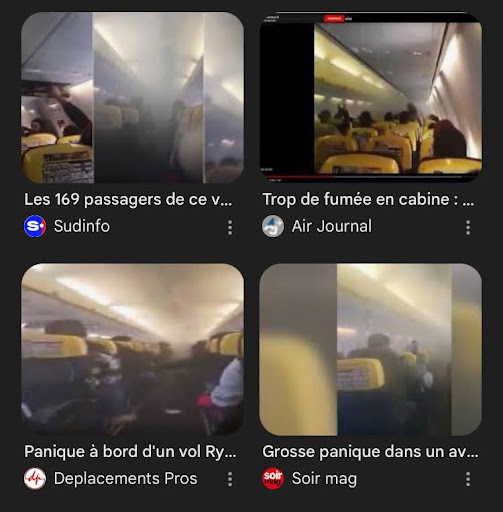 Capture d’écran des articles qui parlent de l’incident du vol Ryanair en janvier 2020. Faite par Balobaki Check ©️Google