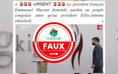 La vidéo qui prétend montrer des excuses du président français aux Congolais est créée par l’intelligence artificielle