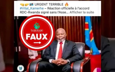 Faux, Vital Kamerhe n’a pas dénoncé l’accord de paix RDC — Rwanda signé à Washington « sans l’Assemblée nationale »