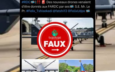 Cette image ne représente pas l’arrivée de six drones turcs à Kinshasa. Elle provient plutôt du Nigeria