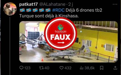 Cette image ne représente pas l’arrivée de six drones turcs à Kinshasa. Elle provient plutôt du Nigeria