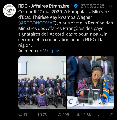 Capture d’écran faite par Balobaki Check le 04 juin 2025©️ X