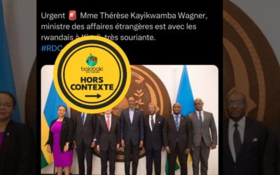 La photo montrant Thérèse Kayikwamba avec Paul Kagame date de 2019, avant qu’elle ne devienne ministre des Affaires étrangères de la RDC