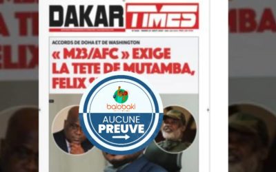 Il n’y a pas de preuve que le M23 exige la condamnation de l’ancien ministre de la Justice pour signer un accord avec Kinshasa, contrairement à ce qu’affirme un média sénégalais