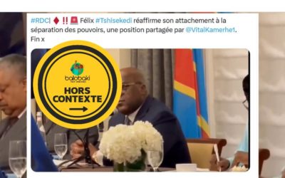 La vidéo de Félix Tshisekedi et du Président de l’Assemblée nationale congolaise évoquant la séparation des pouvoirs est un assemblage de deux anciennes vidéos. L’une date de 2023 et l’autre de 2024