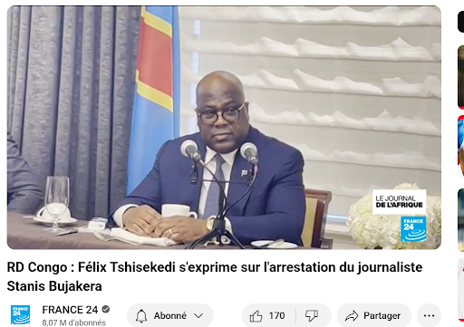 Capture d'écran de la séquence vidéo publiée par France 24 sur Youtube