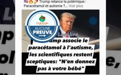 Nous n’avons trouvé aucune étude sérieuse identifiant la prise du paracétamol pendant la grossesse comme cause d’autisme chez l’enfant