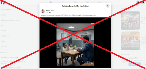 Capture d’écran prise par Balobaki Check sur ©Facebook le 16 septembre 2025