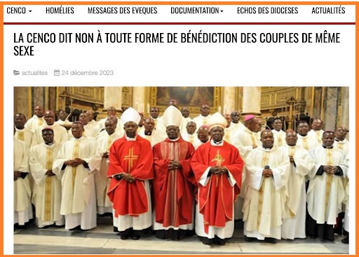 Capture d’écran de la publication de clarification de la CENCO sur son site internet 