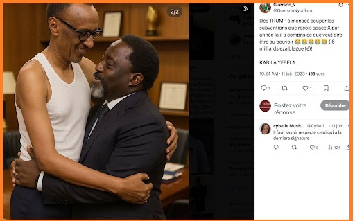 Capture d’écran d’une image manipulée publiée par Guerson Nabushi Nyonkourou