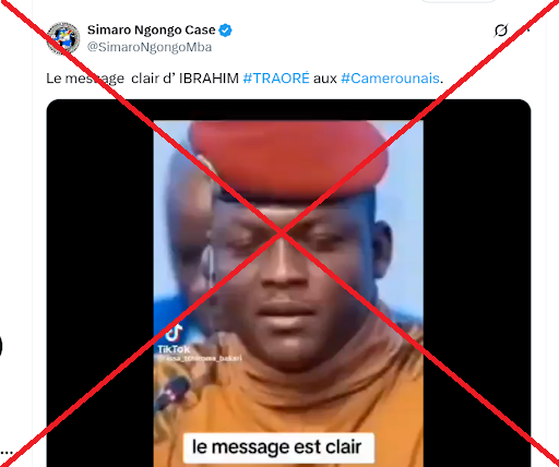 Capture d’écran faite par Balobaki Check montrant le Président Burkinabe