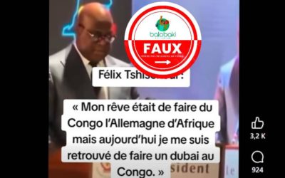 Félix Tshisekedi n’a pas déclaré avoir transformé le Congo en « Dubaï ». Ces propos ont-été fabriqués à l’aide de l’IA