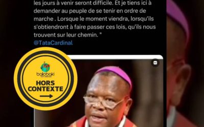 Changement de la Constitution : cet extrait sonore du cardinal Ambongo appelant le peuple à « se tenir en ordre de marche » est hors contexte. Il est tiré d’une homélie de 2020