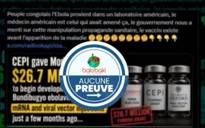 Il n’existe aucune preuve scientifique que « la nouvelle variante de la maladie à virus Ebola est un produit d&rsquo;un laboratoire américain  et déjà présente dans le vaccin Moderna contre la covid-19 en 2021»