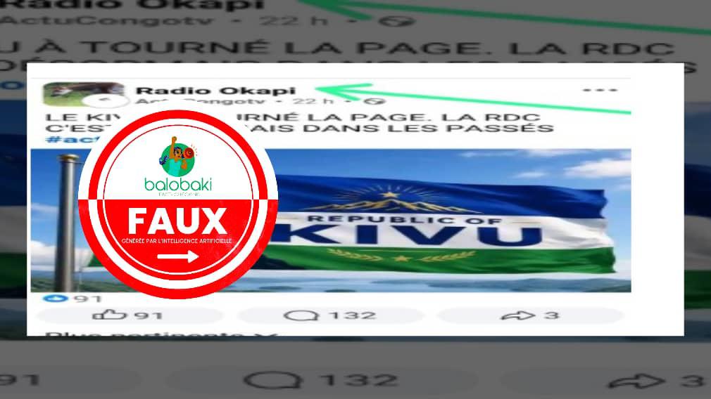 Une photo créée par l’IA prétend montrer le drapeau de la “ Republic of Kivu” dans la partie orientale du Congo