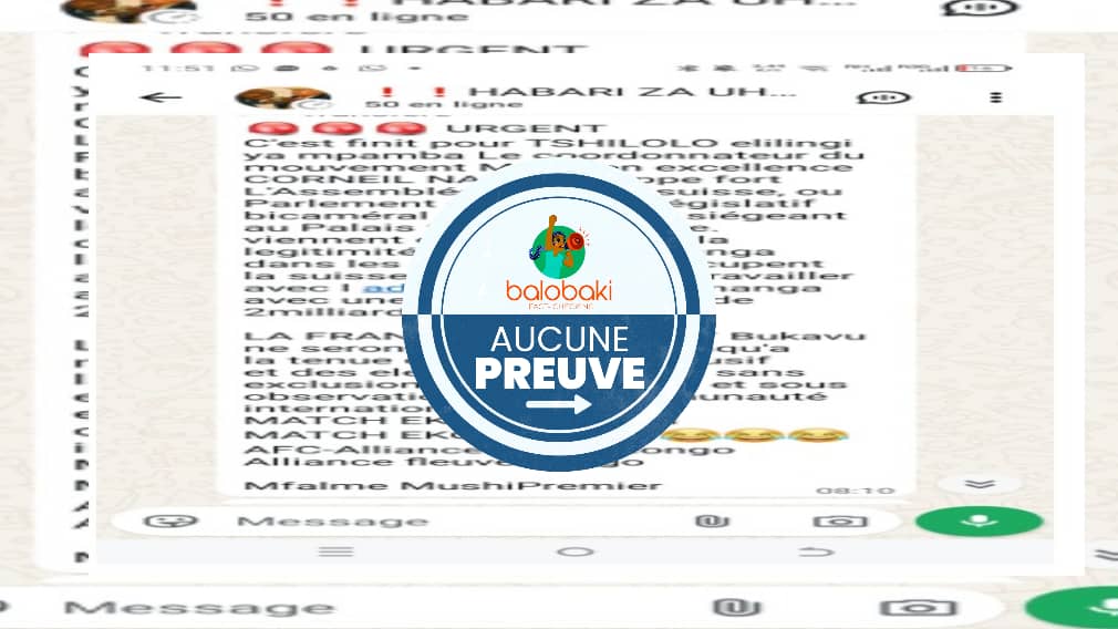 Pas de preuve que la Suisse a reconnu la légitimité de Nangaa dans les zones occupées par les rebelles de l’AFC-M23
