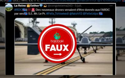 Aucune preuve pour  confirmer un prétendu don de drones du chef de l’État Félix Tshisekedi à l’armée congolaise