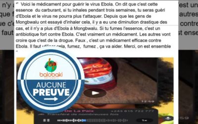 Ebola en RDC : Inhaler l’essence pendant trois semaines, n’est pas un traitement scientifiquement prouvé