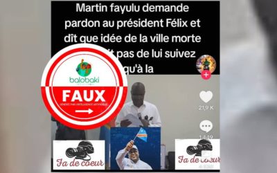 La vidéo qui prétend montrer Martin Fayulu demandant pardon à Felix Tshisekedi est manipulée par l’IA