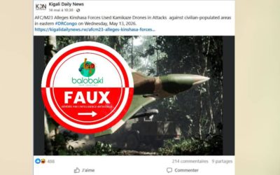 Cette image prétendant montrer un bombardement de civils dans l’Est de la RDC par les FARDC est générée par l’intelligence artificielle