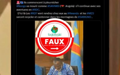 Cette vidéo prétendant montrer Corneille Nangaa annonçant sa défection du M23 est manipulée à l’aide de l’IA