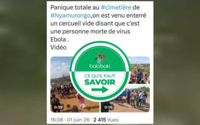 Ebola en RDC : Le maire de la ville de Bunia dément la rumeur selon laquelle  un cercueil vide a été enterré au cimetière de Nyamurongo