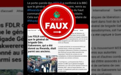 Le média anglais BBC dément avoir laissé une personne affirmer sur ses antennes l’information selon laquelle Kinshasa soutient les FDLR