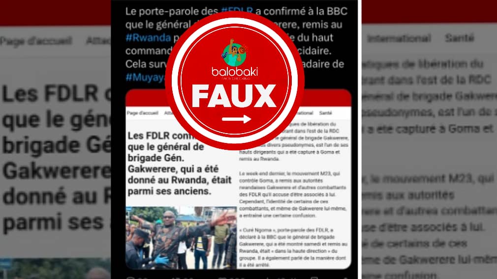 Le média anglais BBC dément avoir laissé une personne affirmer sur ses antennes l’information selon laquelle Kinshasa soutient les FDLR