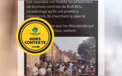 Cette photo ne montre pas la libération de prisonniers de la prison centrale de Bukavu en 2026, mais une évasion de détenus en 2017