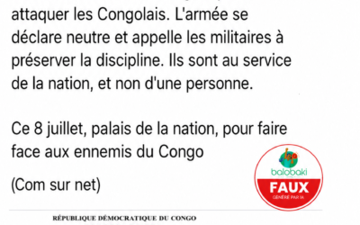 RDC : faux, l&rsquo;armée n&rsquo;a pas appelé ses troupes à la discipline face à la marche de l&rsquo;opposition