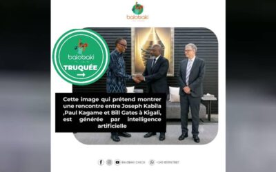 Cette image qui prétend montrer une rencontre entre Joseph Kabila, Paul Kagame et Bill Gates à Kigali, est générée par intelligence artificielle