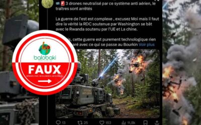 Conflit RDC-Rwanda: la photo qui prétend montrer  un système anti-aérien congolais détruisant des drones rwandais est générée par l’IA