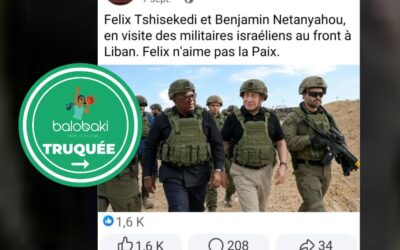 Cette photo prétendant montrer Félix Tshisekedi et Benjamin Netanyahou au front au Liban, est un photomontage